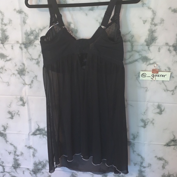 Elomi 34GG Betty Babydoll Chemise Black & Pink - Picture 11 of 16